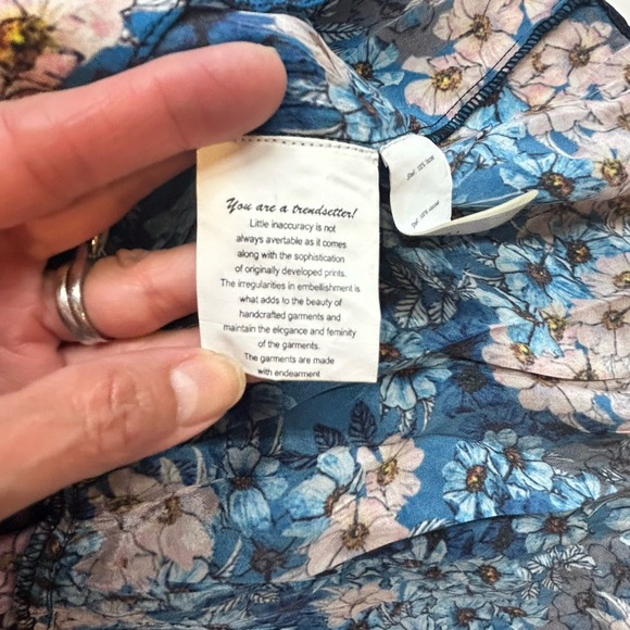 Anthropologie Bhanuni by Jyoti Colorful Tiered Floral Maxi Skirt SZ 2 Boho Silky - Picture 11 of 12